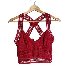Free People Intimately Crimson Lace Bralette